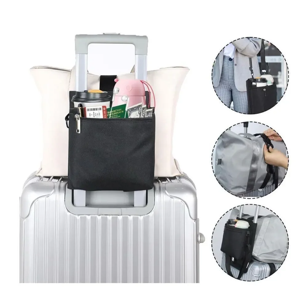 Samantha Brown To-Go Drink Luggage Caddy Black 3 Partition Design Handles New )‎